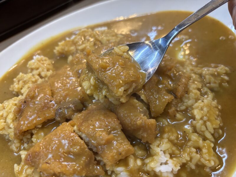 一口サイズに切られたカレー＠マドラス日本橋本店